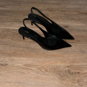 Zara sling back patent heel